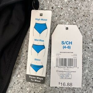 Black Mix & Match Bikini Bottom Size Small NWT